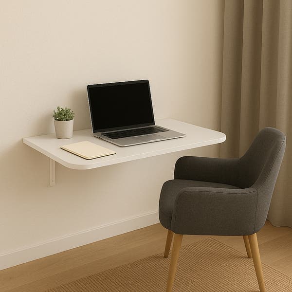 Mesa de Parede Dobrável Branca 100x50cm Multivisão