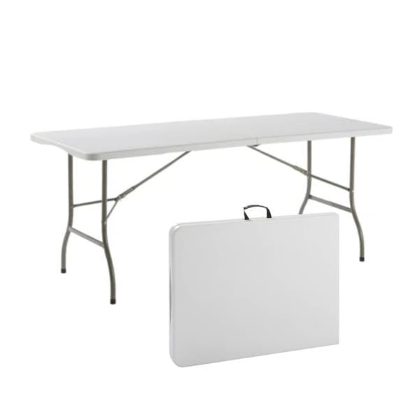Mesa Dobrável Maleta Folo 74x180x73,5cm Aço e Resina