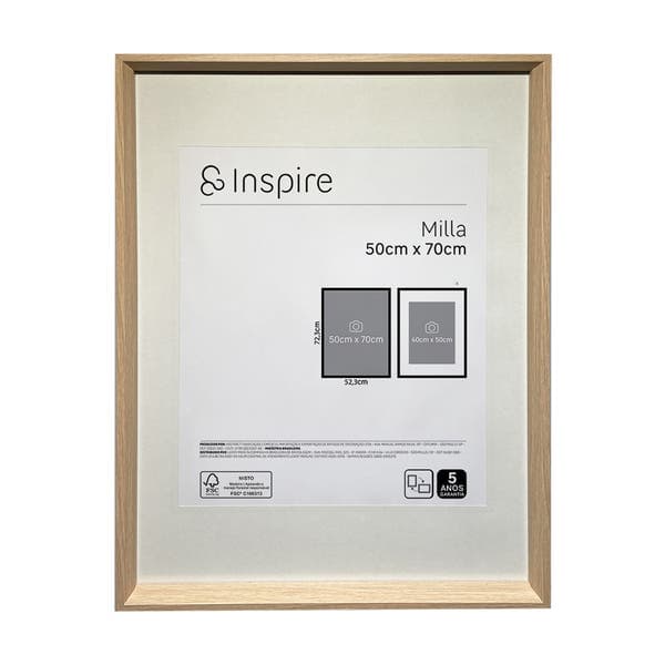 Moldura com Vidro Milla 50x70cm Carvalho Inspire