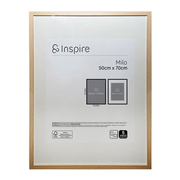 Moldura com Vidro Milo 50x70cm Carvalho Inspire