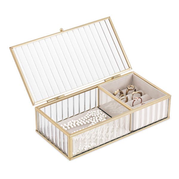 Organizador de Joias Metal Dourado 5x10x20cm