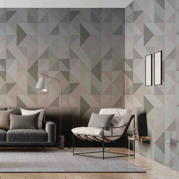 Papel de Parede Geométrico Cinza 9,5x0,53m Bobinex