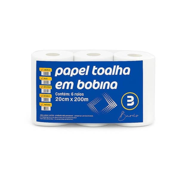 Papel Toalha Branco 6 Rolos de 200m Pilar