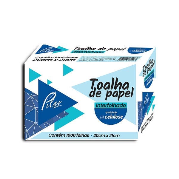 Papel Toalha Interfolhado 1000 Folhas Celulose Pilar