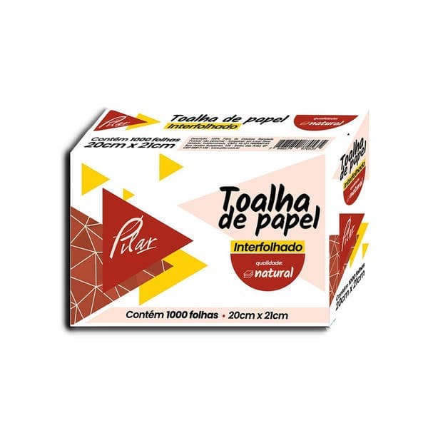 Papel Toalha Interfolhado 1000 Folhas Natural Pilar