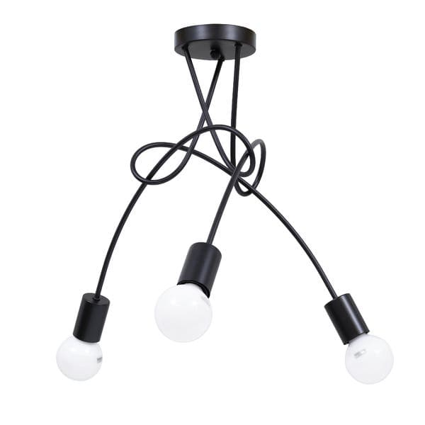 Pendente 3 Lâmpadas Metal Preto Papilon Inspire