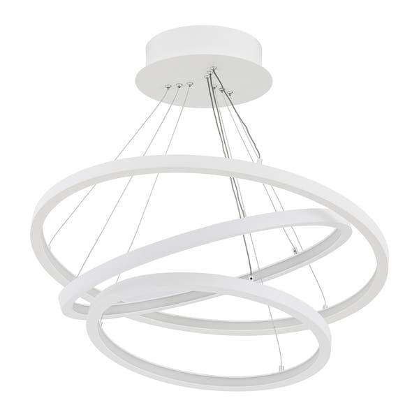 Pendente Anéis com LED Metal Branco Orluce