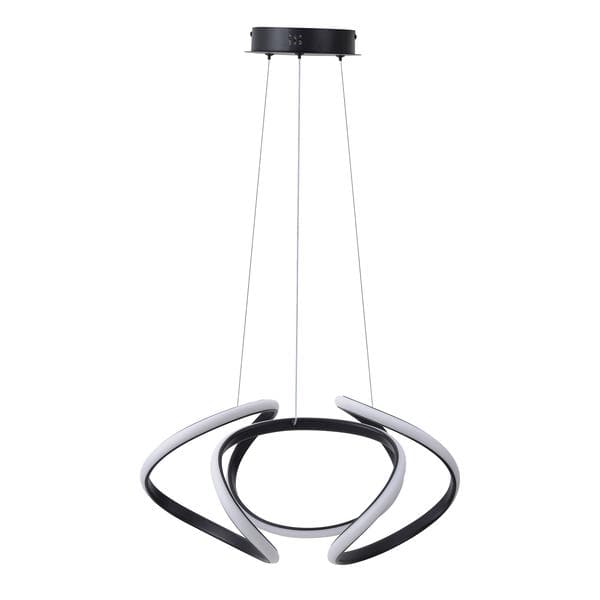 Pendente Espiral Com LED Preto Metal Horizon Heavvy