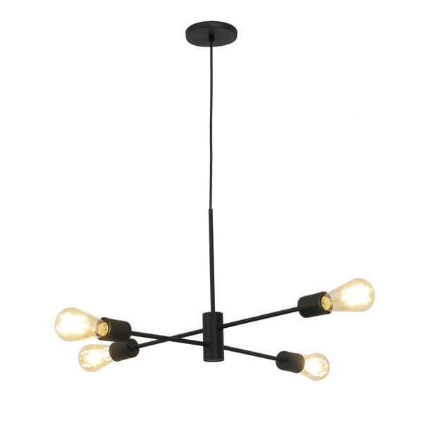Pendente Sputnik 4 Lâmpadas Metal Preto Xis Auremar