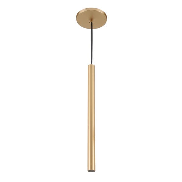 Pendente Tubo 1 Lâmpada Metal Dourado Tube Auremar