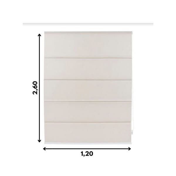 Persiana Romana Translúcido Bege 1,20x2,60 m