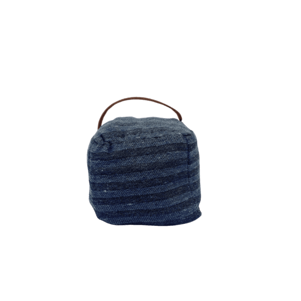 Peso de Porta Quadrado Jacquard Azul 12x12cm 1,1Kg