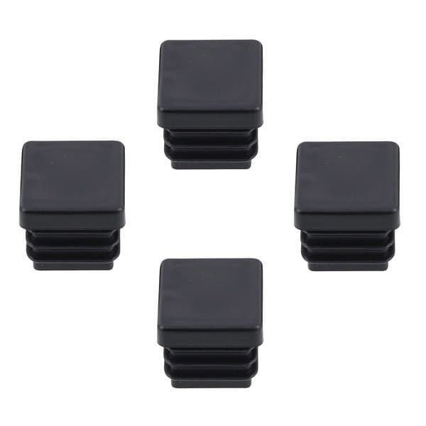 Ponteira Preto PVC Embutir Quadrado 25x25mm 4 peças