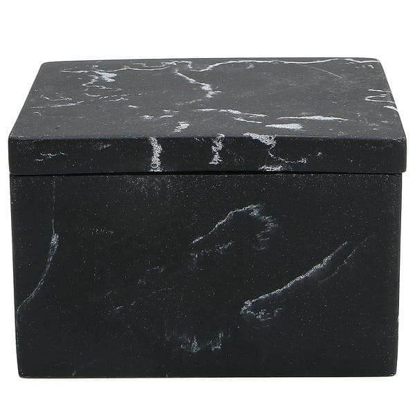 Porta Algodão para Banheiro Mármore Preto Oikos