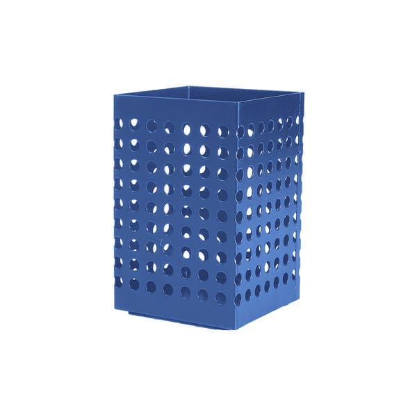 Porta Canetas Quadrado Metal Azul Oikos