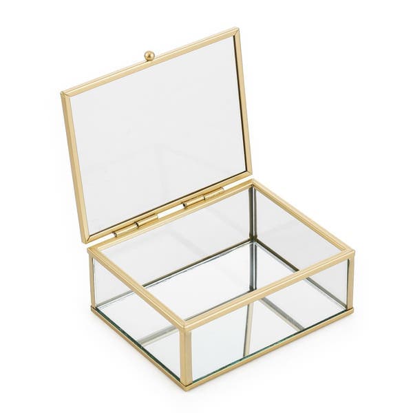 Porta objetos Metal Dourado 5x11x13 cm Oikos