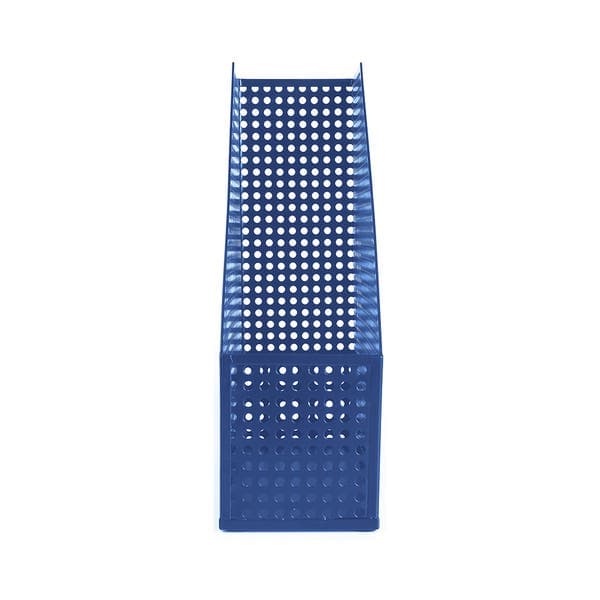 Porta Revistas de Mesa Metal Azul Oikos
