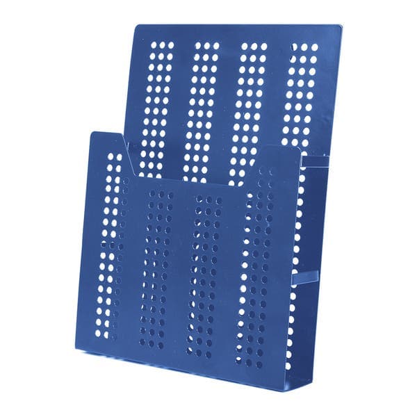 Porta Revistas de Parede Metal Azul Oikos