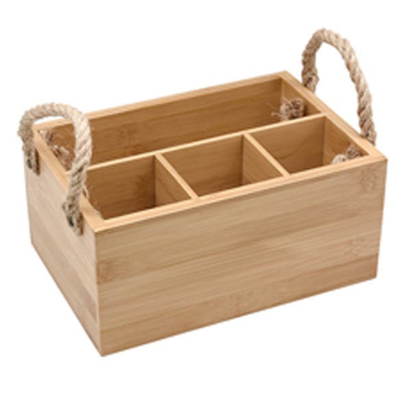 Porta Talheres de Bambu com Alça Natural Oikos