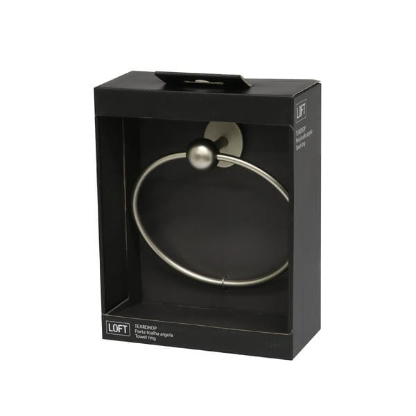 Porta Toalha Rosto Metal Argola Teardrop