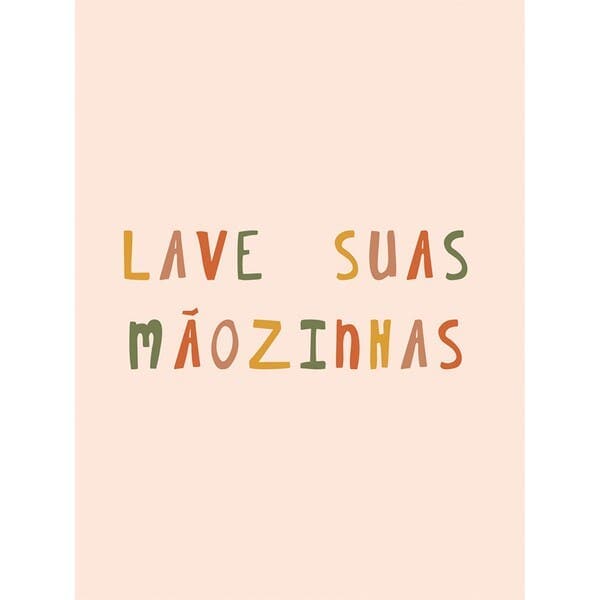 Poster Mãozinhas Multicolorido 30x40cm Arte Própria