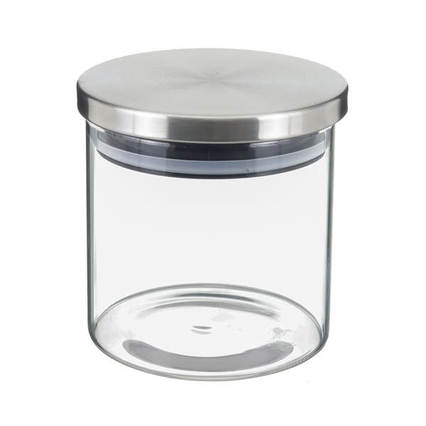 Pote Hermético 400ml Vidro com Tampa Inox Delinia