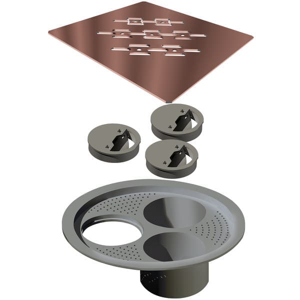 Ralo Quadrado Inox 304 Grande Cobre Rose Novii