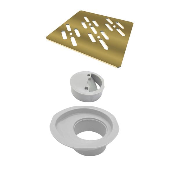Ralo Quadrado Inox 304 Pequeno Dourado Novii
