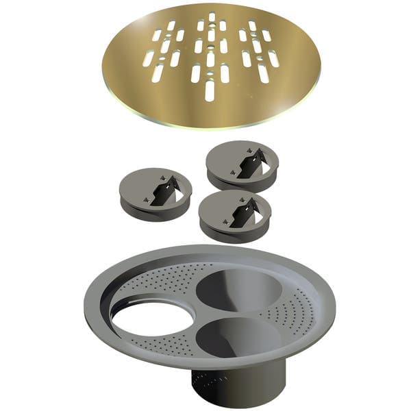 Ralo Redondo Inox 304 Grande Dourado Novii