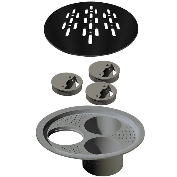 Ralo Redondo Inox 304 Grande Preto Fosco Novii
