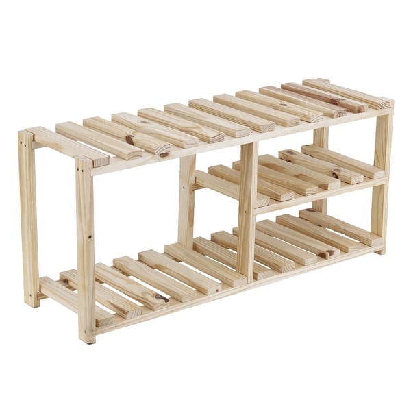 Sapateira Banco Comp Pinus Nat 100x35x45 Casa Viva