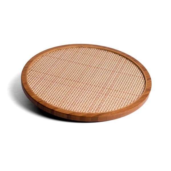 Tábua Giratória de Palha 3x33x33cm Oikos