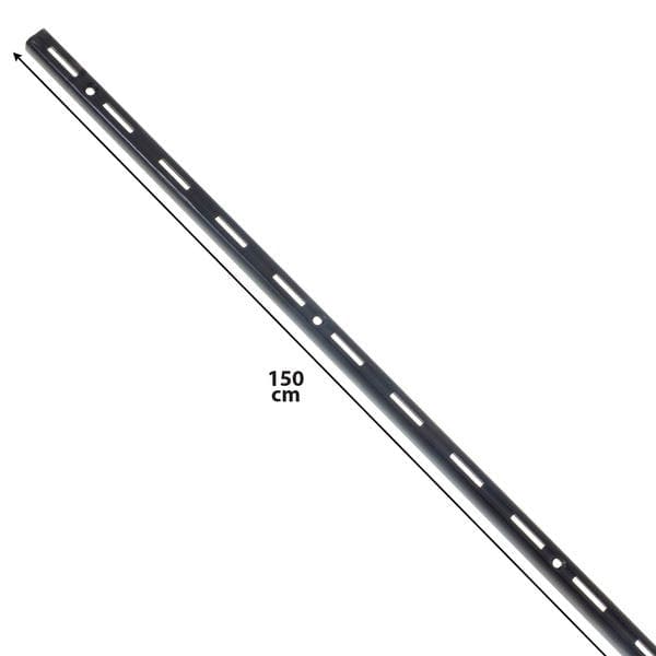 Trilho para Prateleira Aço Versátil Preto 150cm Fico