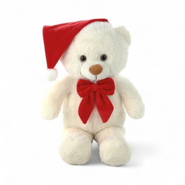 Urso de Pelúcia com Gorro de Natal Cromus 40x24cm