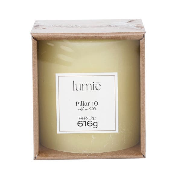 Vela Decorativa Bege Pillar 10 Lumie 10x9,5cm