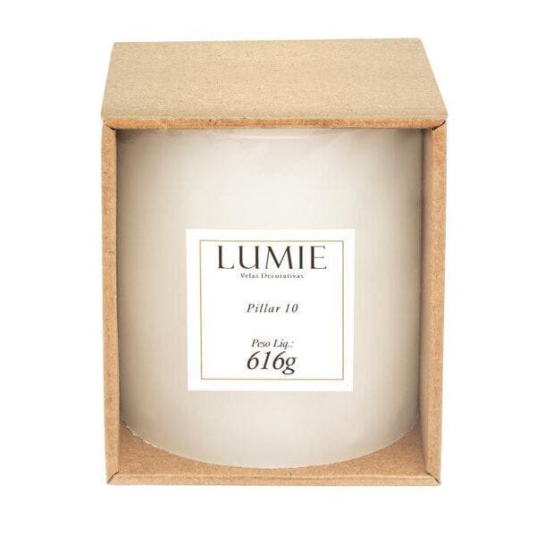 Vela Decorativa Branca Pillar 10 Lumie 10x9,5cm