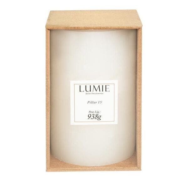 Vela Decorativa Branca Pillar 15 Lumie 15x9,5cm