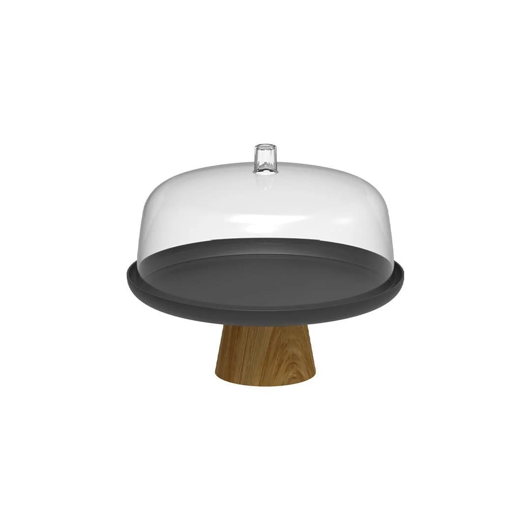 Boleira Ou com Cúpula e Pé 25cm Linha Lume — Preto