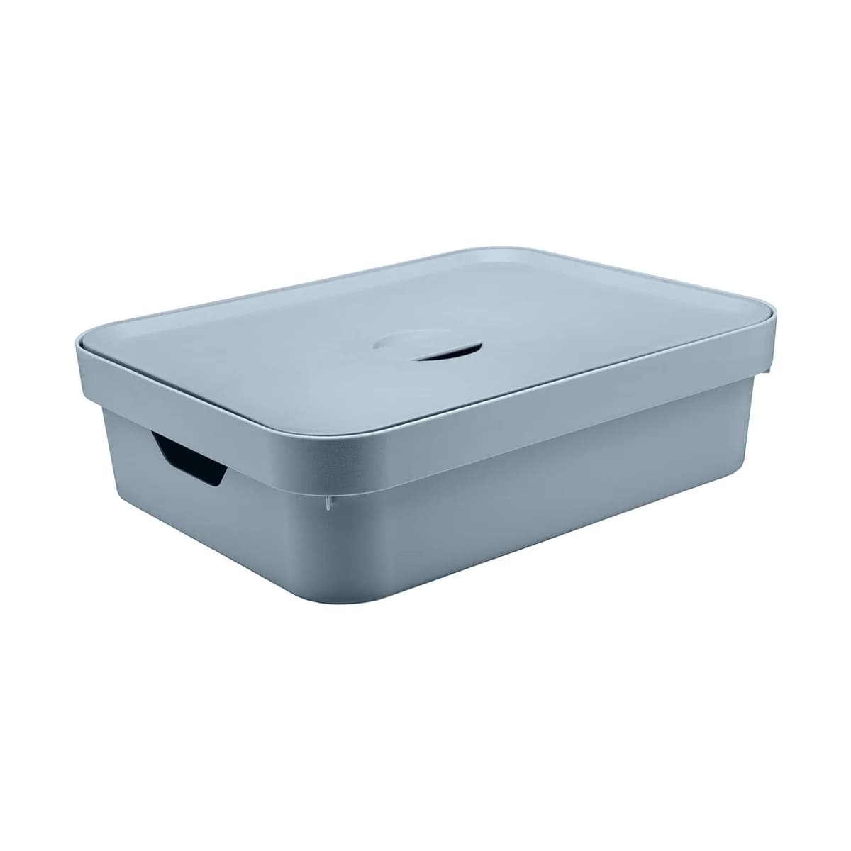 Caixa Organizadora Ou com Tampa 16L Linha Cube — Azul Glacial