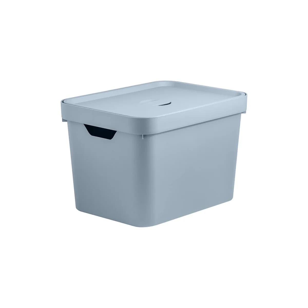 Caixa Organizadora Ou com Tampa 18L Linha Cube — Azul Glacial