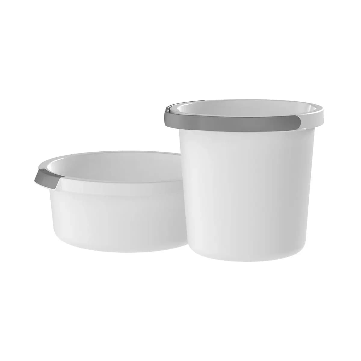 Kit de Balde e Bacia Ou 2 Peças Linha Flow — Branco
