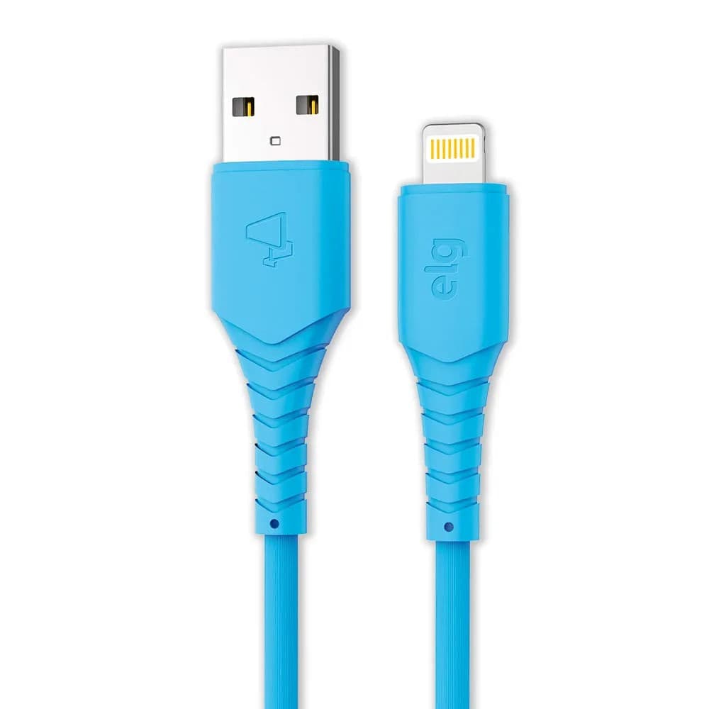Cabo Lightning Emborrachado 1,2m Azul - Elg