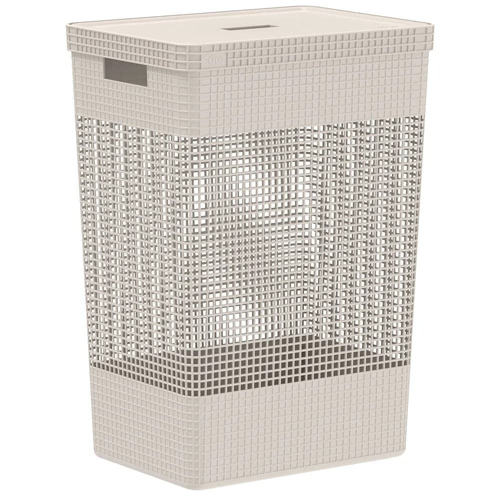 Cesto de Roupas Grid 49l Bege - Ou