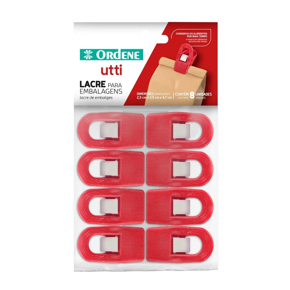 Conjunto de Lacres 8 Peças Vermelho - Ordene