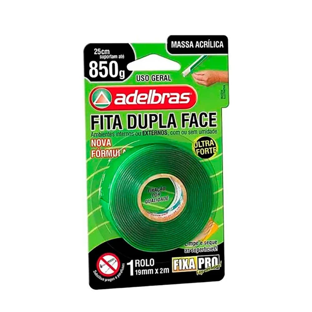 Fita Dupla Face 12mmx2m Acrilica - Adelbras