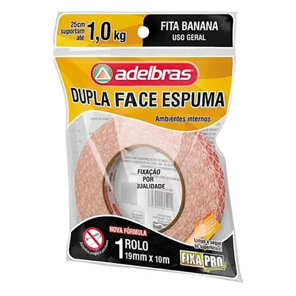 Fita Dupla-face Espuma 19mmx10m - Adelbras