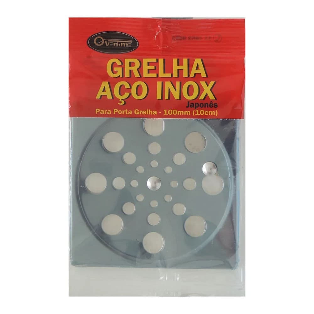 Grelha Ralo Quadrada 10cm Inox - Overtime