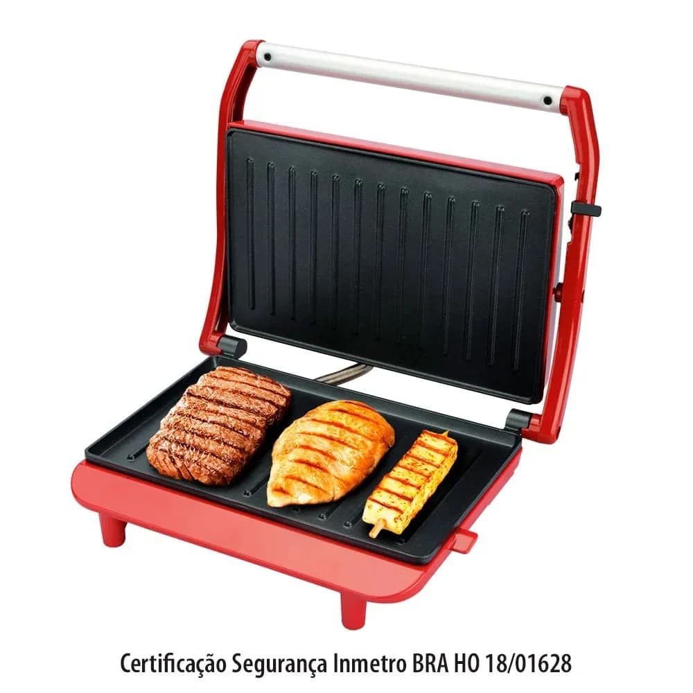 Grill Panini Vermelho - Lenoxx — Grill Panini Vermelho - Lenoxx · Ref. 4065