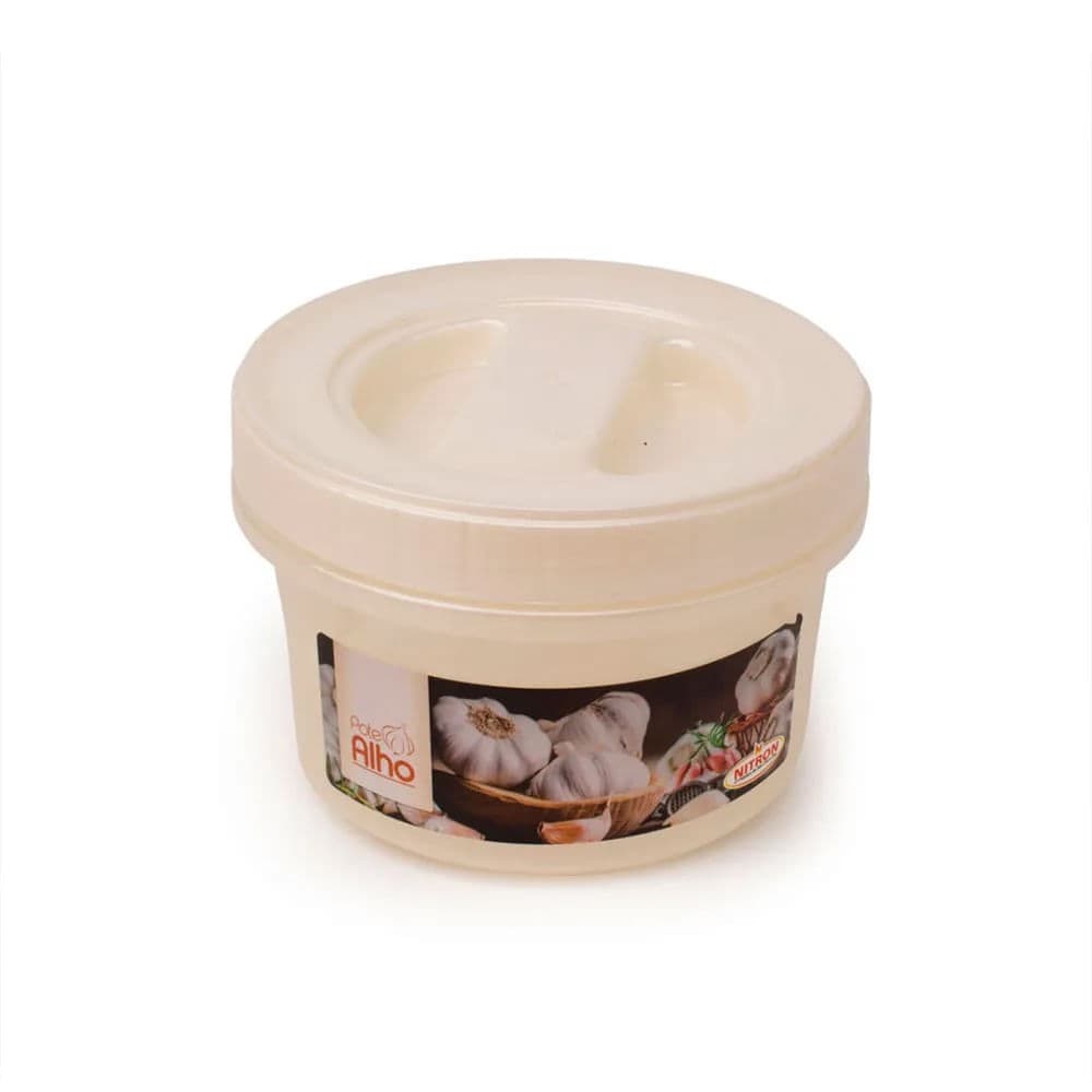 Pote Redondo para Alho 500mL Branco - Nitron