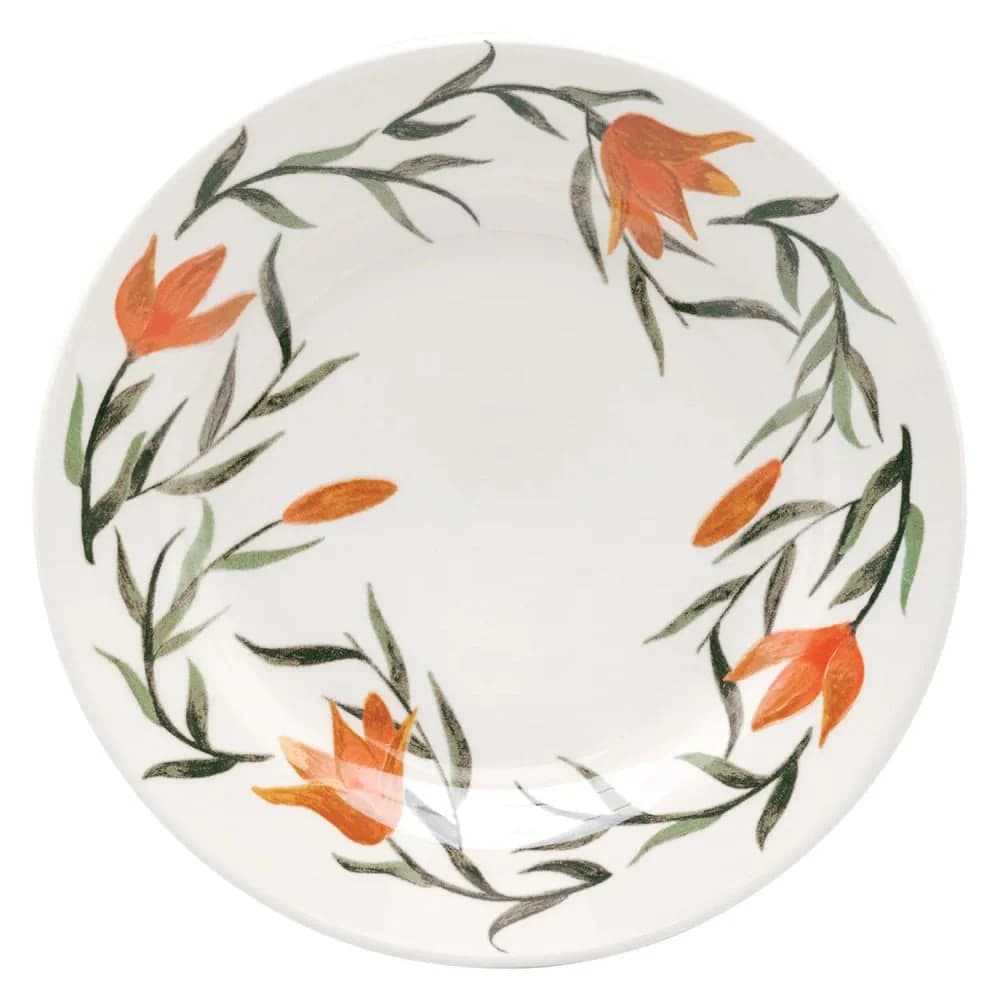 Prato de Cerâmica Donna Lírios — Raso 24cm - Oxford